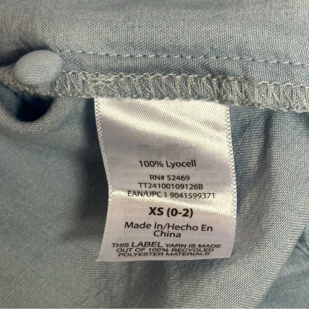 Time and Tru Small (0-2) Womens Blue Dress Tie Waist Buttons Sleeveless Pockets - Picture 11 of 12